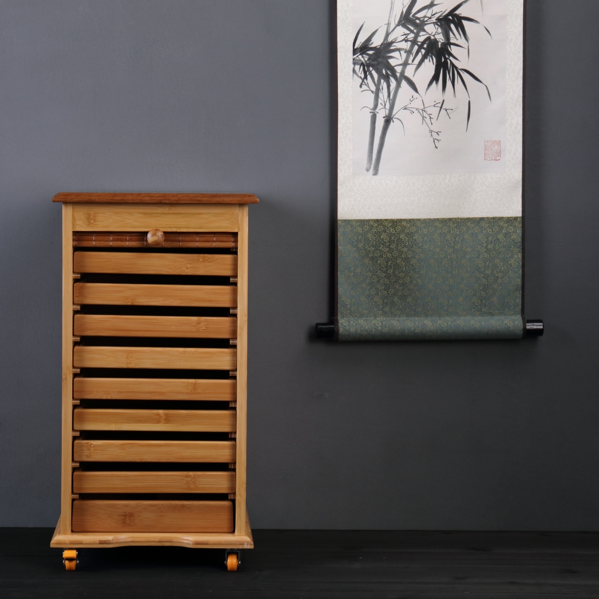 Association between bamboo multilayer drawer boxes of pu - erh tea storage cabinet tea cake tea ano deposit ark of sect tea tea