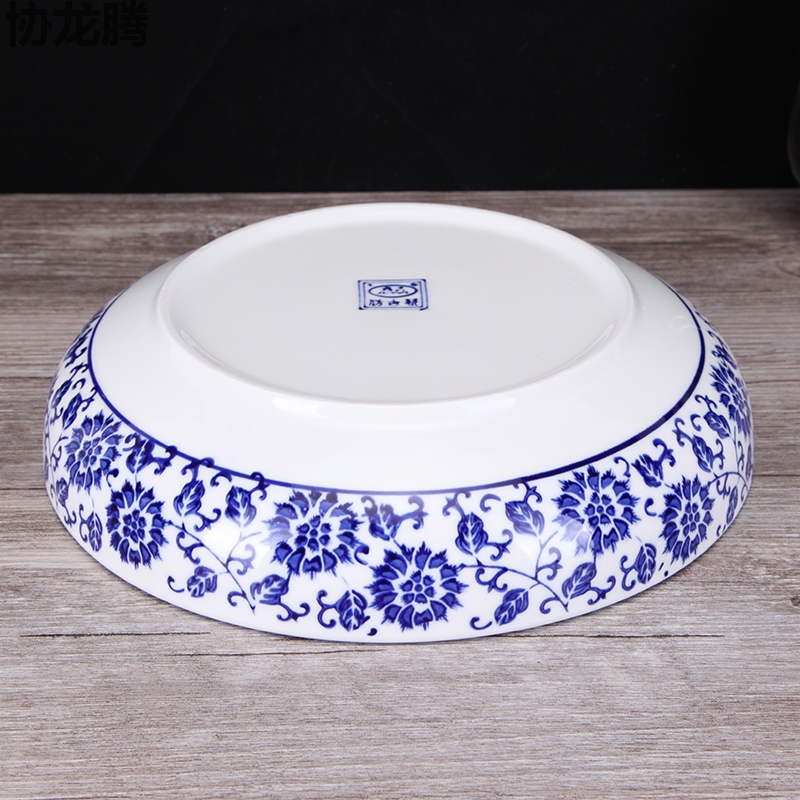 Brand Jiayi blue and white porcelain ceramic boiled fish bowl meat slice bowl fish head bubble cake bowl chopped pepper fish head plate large bowl of soup