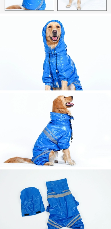 Chó lớn áo mưa chó lớn Jinmaosamoye chó trung bình poncho bốn chân không thấm nước mùa hè quần áo chó quần áo vật nuôi - Quần áo & phụ kiện thú cưng áo múa lân cho chó