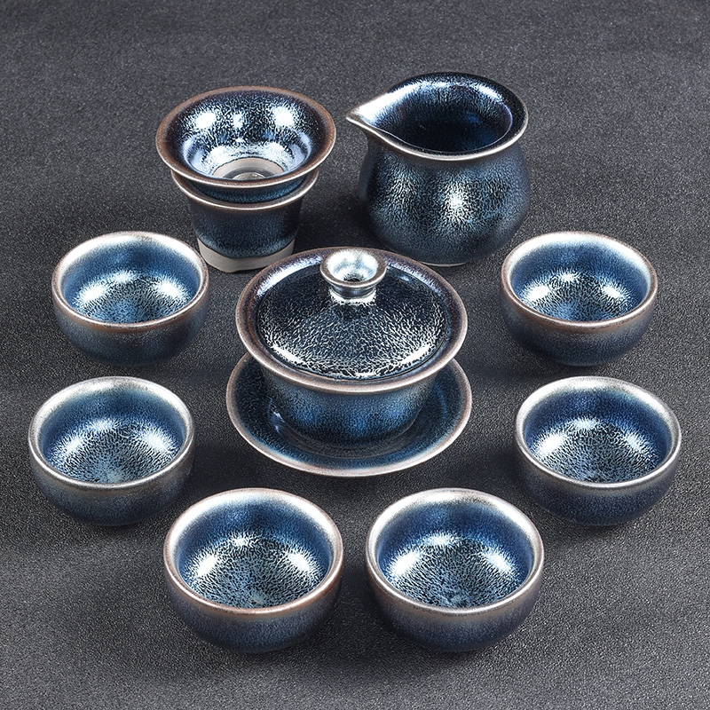 Hk xin rui tire iron blue light tea set gift boxes home kirin kirin built tureen tea cup set of gifts