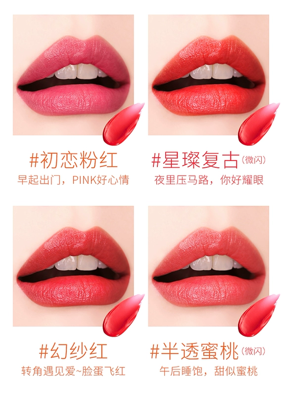 Vnc bốn màu son môi và má kép sử dụng nhiều màu son di động đĩa màu son môi má hồng giữ ẩm đĩa môi - Son môi son kem 3ce cloud lip tint