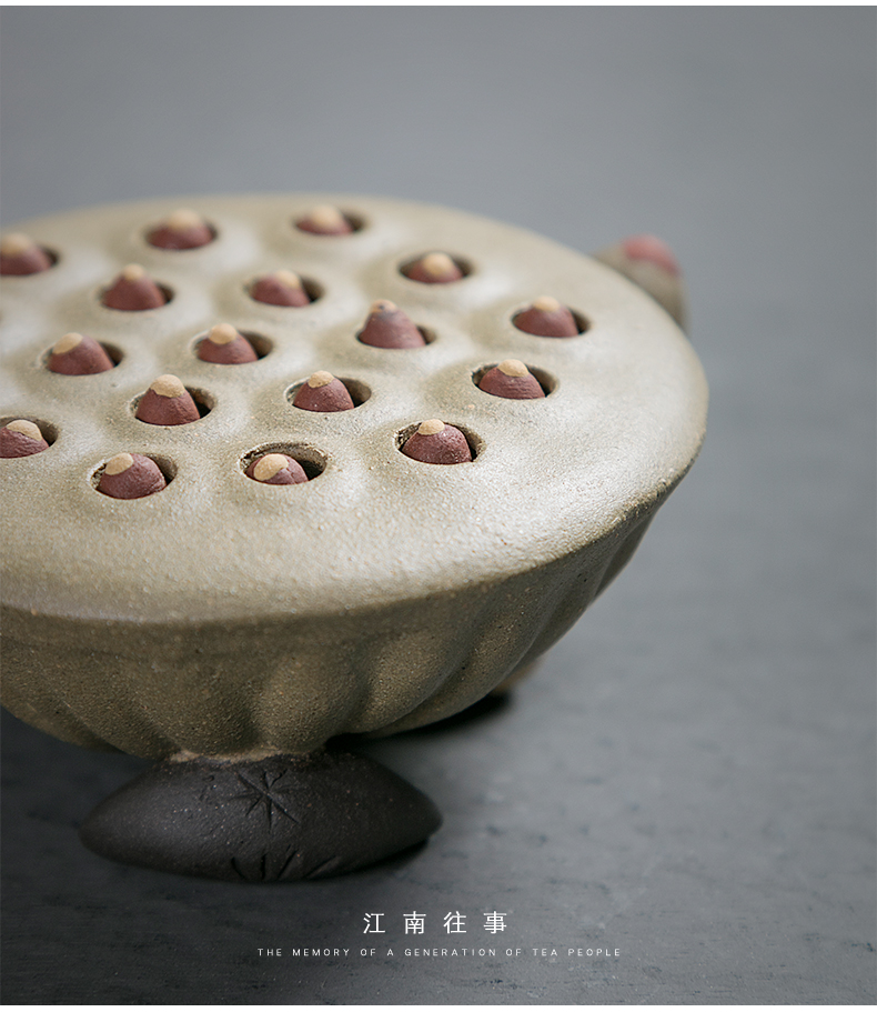 Jiangnan past purple sand tea rhyme familiar lotus lotus cover rear kung fu tea tea tea accessories can raise move furnishing articles