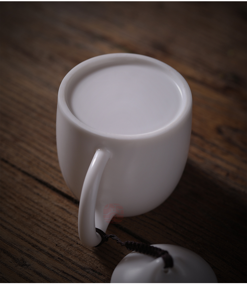 Jiangnan past China white porcelain tea set suit kung fu tea cup tea suet jade teapot 6 people