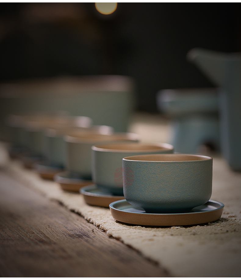 Jiangnan past kung fu tea set suit fool ceramic coarse pottery teapot household contracted a whole set of new Chinese style