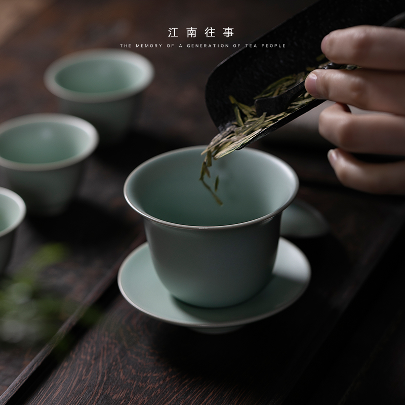 Jiangnan past your up kung fu tea sets tea pot office household contracted style open your porcelain tea cups