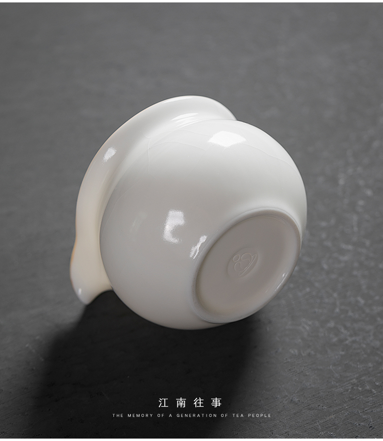 Jiangnan past fair ceramic cup white porcelain open your up suet jade piece of kung fu tea and a cup of tea ware points cups