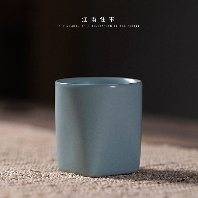 Jiangnan Past Ru Kiln Small Tea Cup Personal Tasting Cup Ceramic Gong Fu Tea With Master's Cup Tea Bowl Single Cup Ru Porcelain