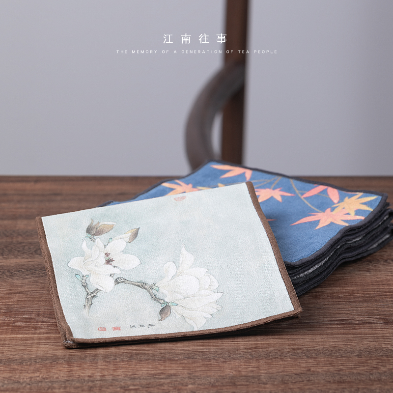 Jiangnan past double - sided velvet bibulous kung fu tea tea towels zen tea towel cloth with parts tea table cloth rags