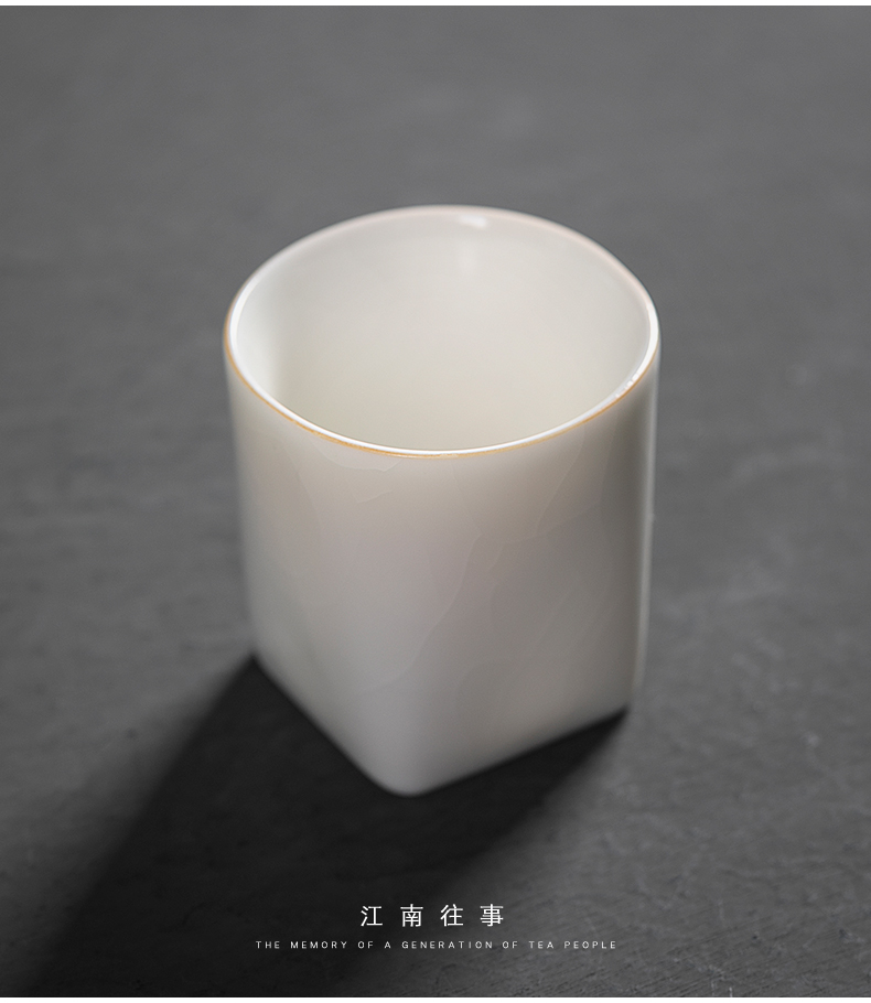 Jiangnan ceramic cups past your up square cup kung fu tea tea sample tea cup tea cup single cup a single master