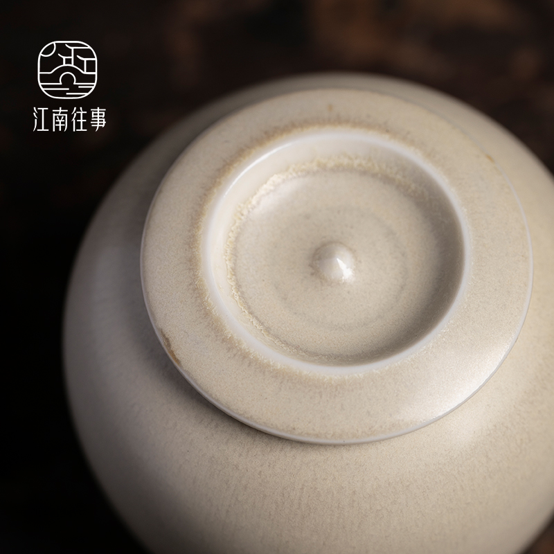 Jiangnan past caddy fixings ceramic pot hand burn of zen tea dust bin kung fu tea POTS sealed storage tank