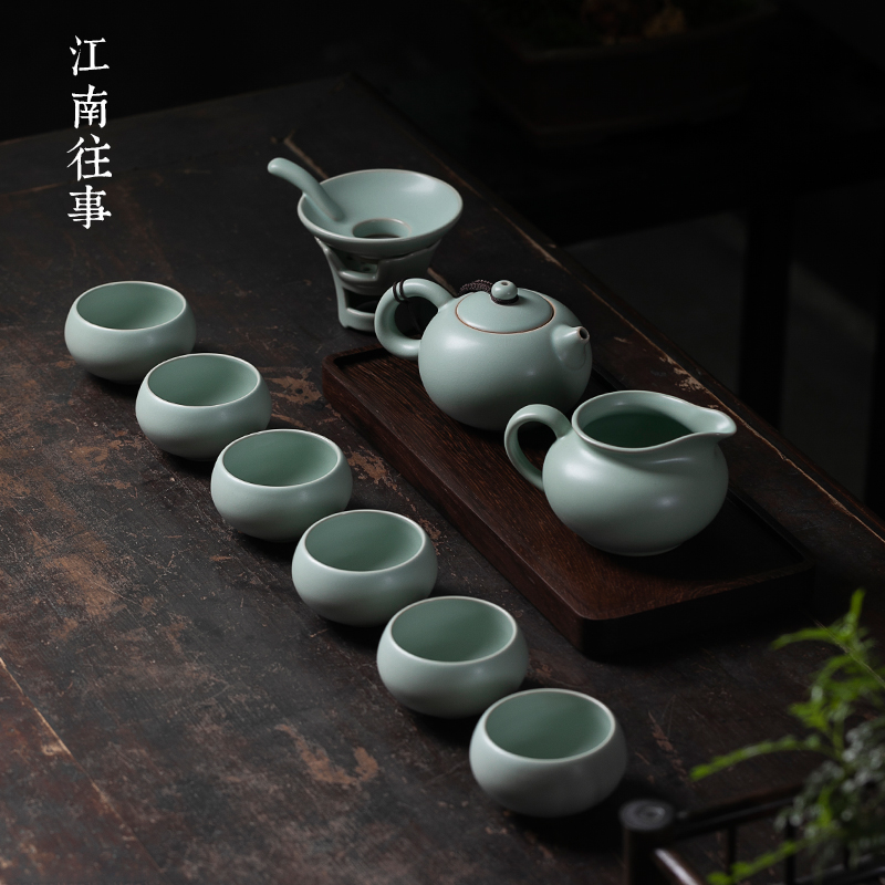 Jiangnan past your up kung fu tea sets tea pot office household contracted style open your porcelain tea cups