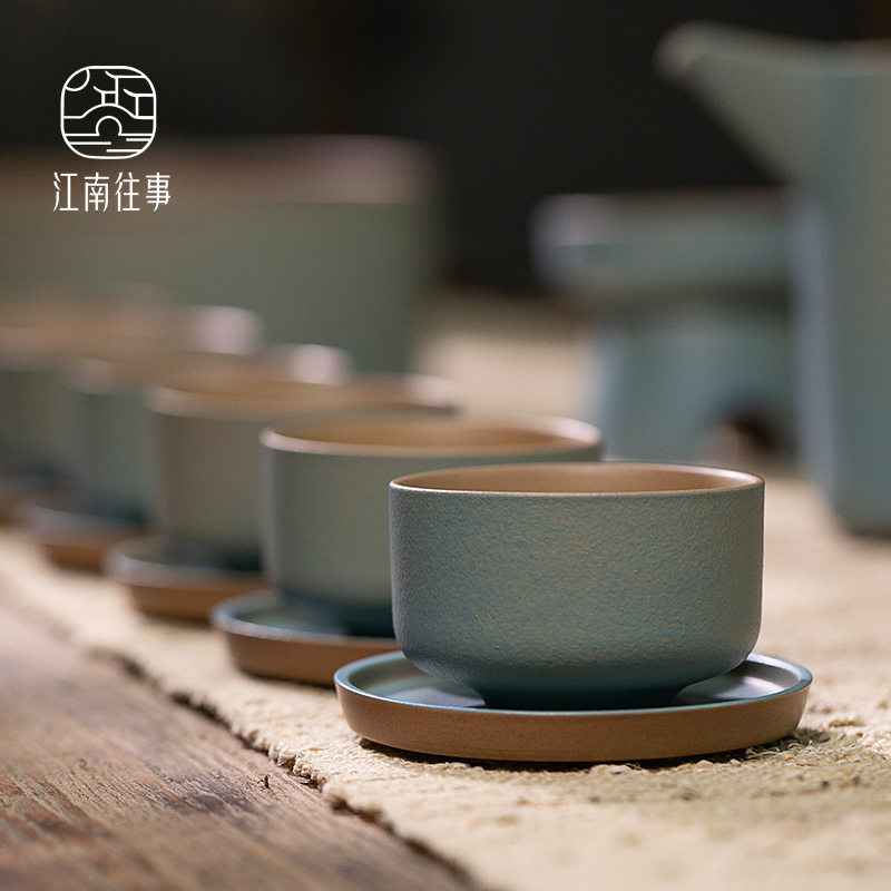 Jiangnan past kung fu tea set suit fool ceramic coarse pottery teapot household contracted a whole set of new Chinese style