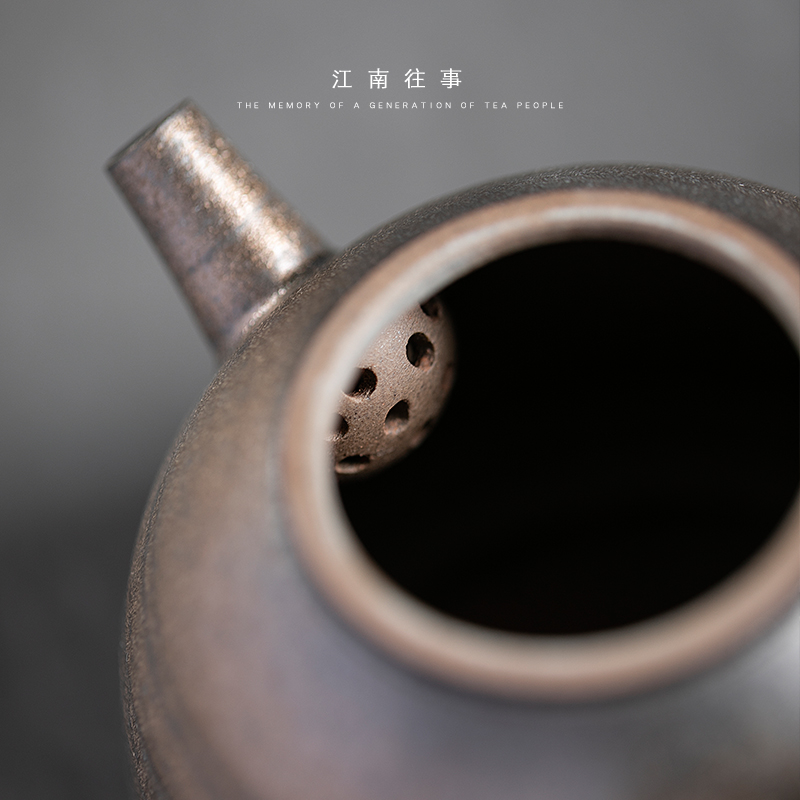 Jiangnan memories rust by hand small glaze ceramic teapot Japanese gold ceramic POTS kung fu tea set household single pot of restoring ancient ways