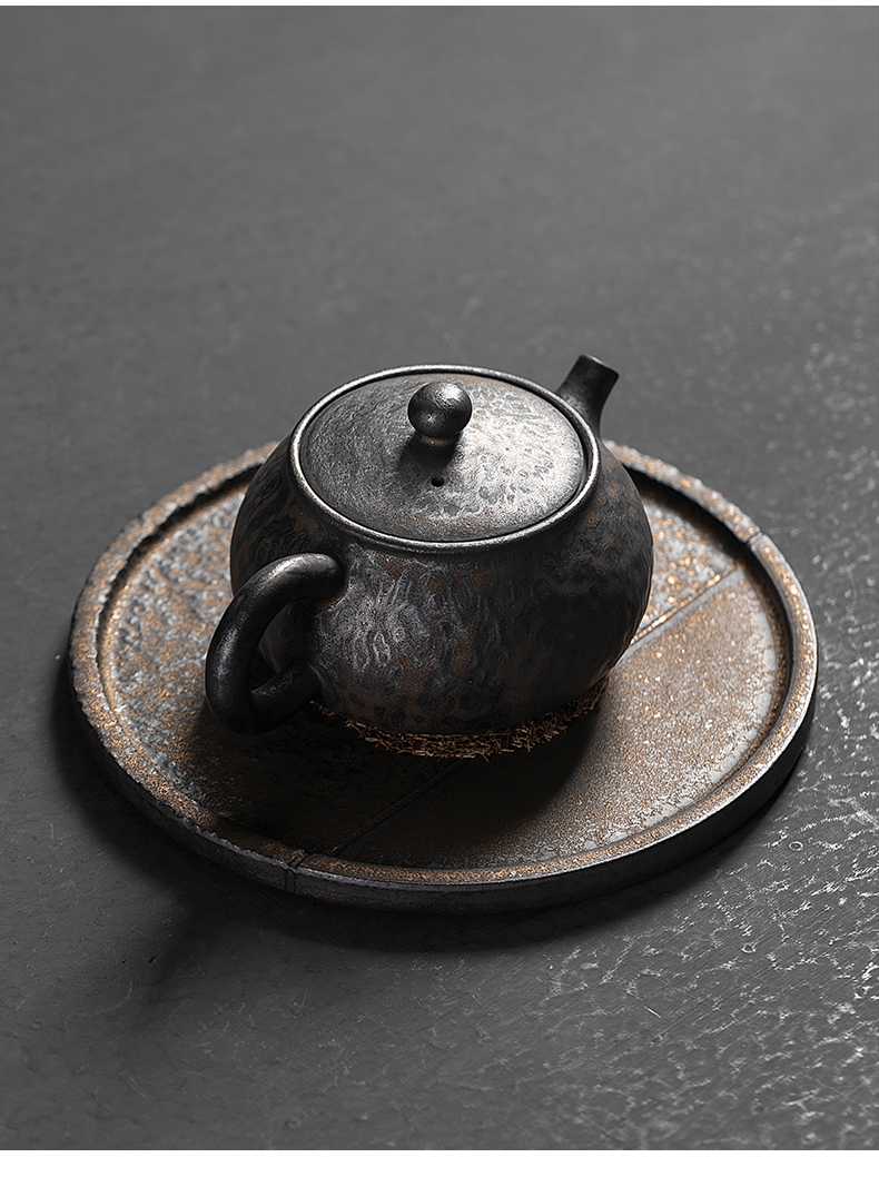 Jiangnan past kung fu tea set dry boundary between coarse pottery gold plate tea accessories bearing small tea table of the tea pot bearing caps