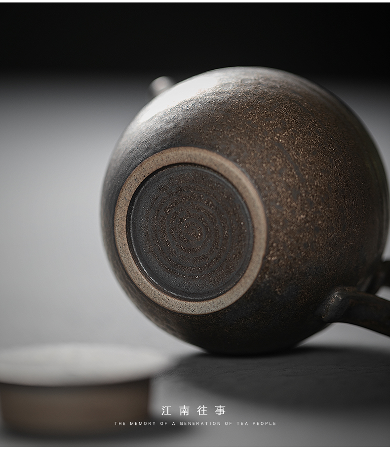 Jiangnan past retro rust glaze is putting pot of household ceramic teapot kung fu tea set single pot of Japanese little teapot