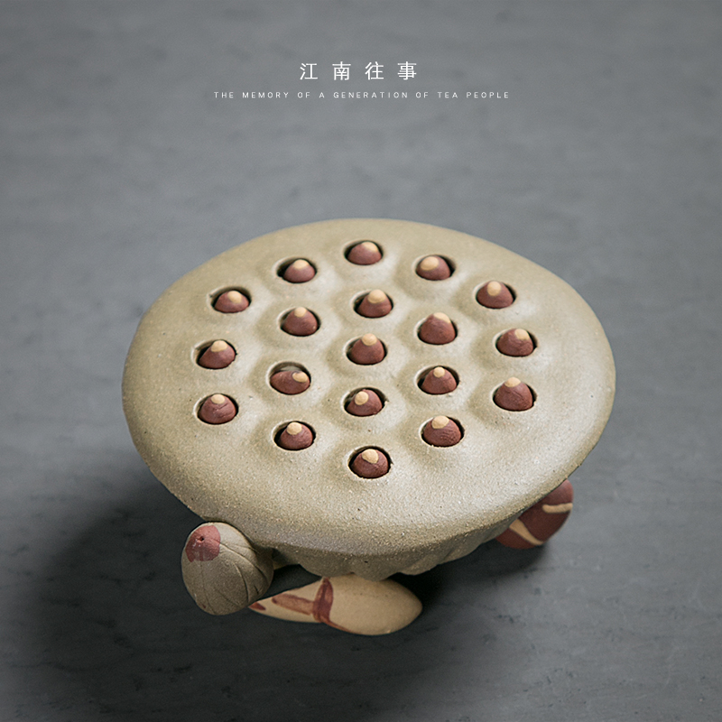 Jiangnan past purple sand tea rhyme familiar lotus lotus cover rear kung fu tea tea tea accessories can raise move furnishing articles