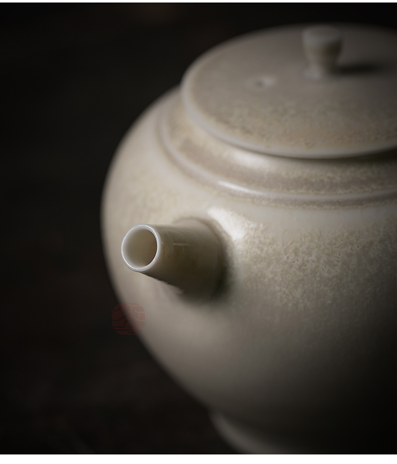 Jiangnan past kung fu small ceramic teapot tea tea set household manual firewood single pot plant ash teapot