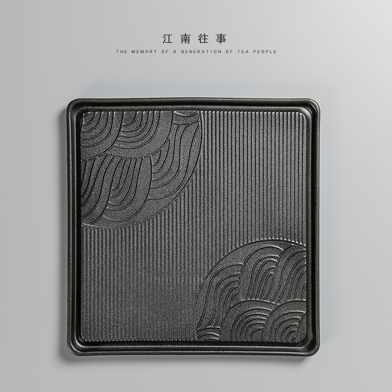 Jiangnan past ceramic tea tray was the home of black tray saucer kung fu tea set Japanese dry plate bearing small tea tea table