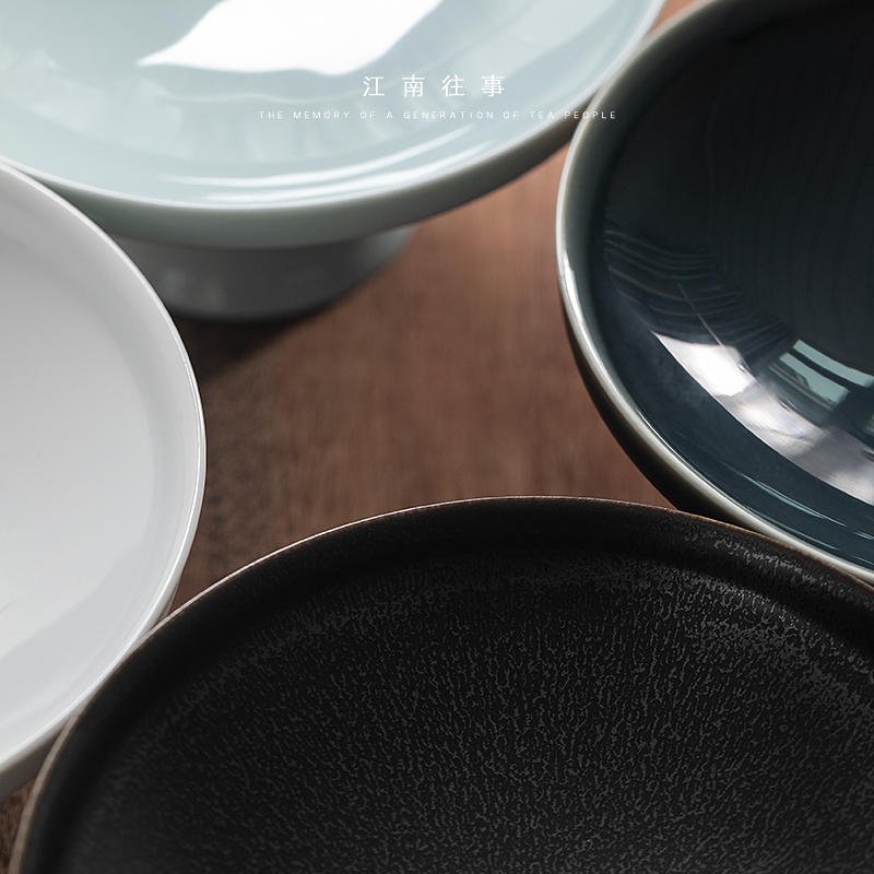 Jiangnan tea tray compote tea Chinese style restoring ancient ways past ceramic high home sitting room tea fruit nut plate