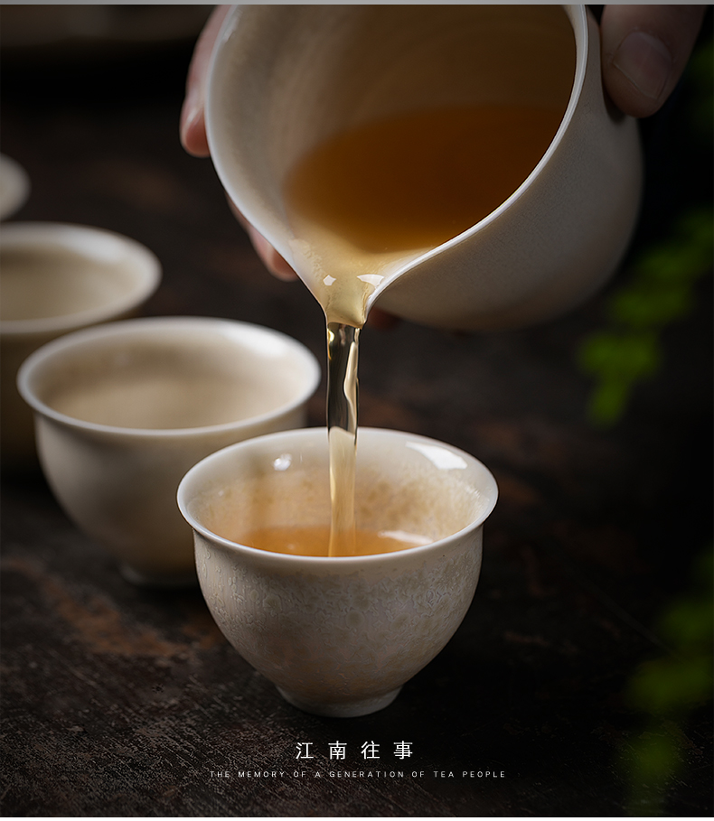 Jiangnan teapot teacup past kung fu suit household manual wood dust glaze ceramic tea set tea, complete set