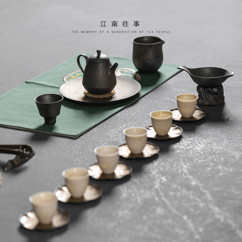 Jiangnan kung fu tea sets gold years past Japanese household contracted coarse ceramic teapot teacup zen