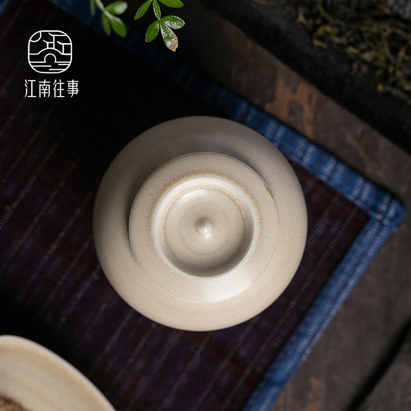 Jiangnan past caddy fixings ceramic pot hand burn of zen tea dust bin kung fu tea POTS sealed storage tank