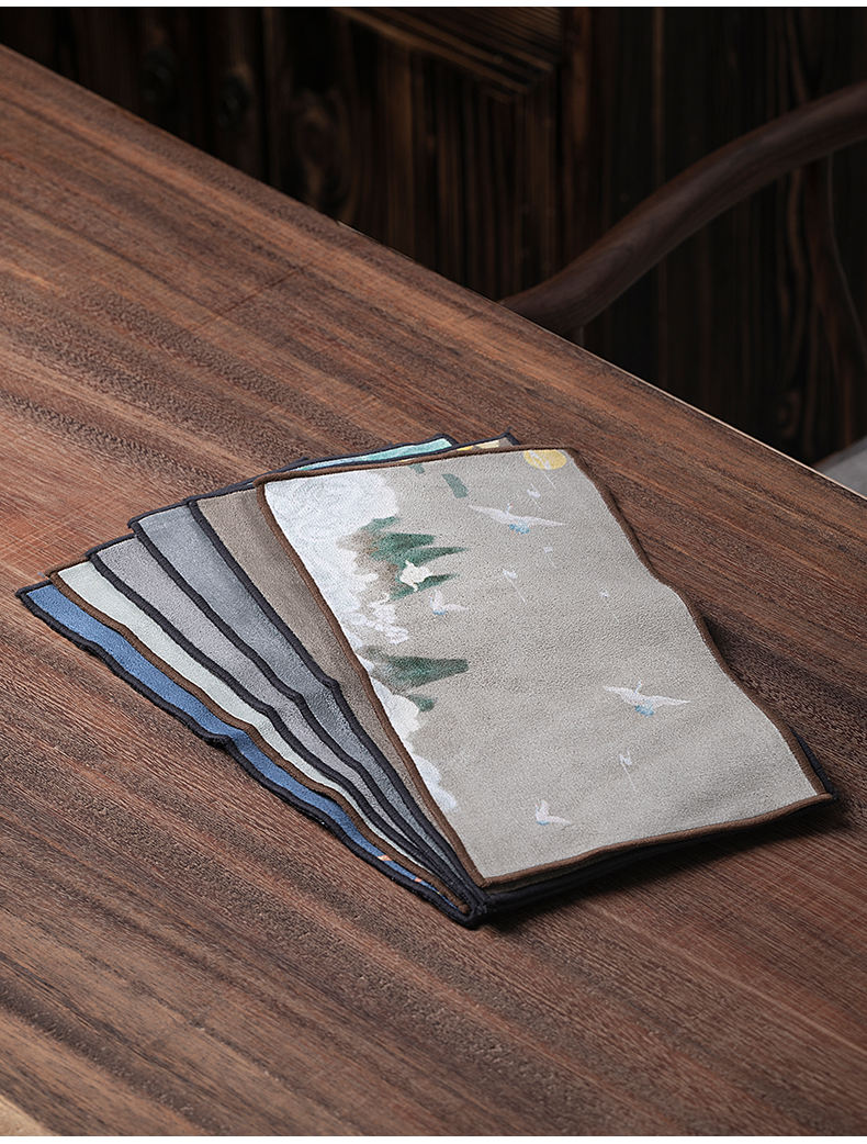 Jiangnan past double - sided velvet bibulous kung fu tea tea towels zen tea towel cloth with parts tea table cloth rags