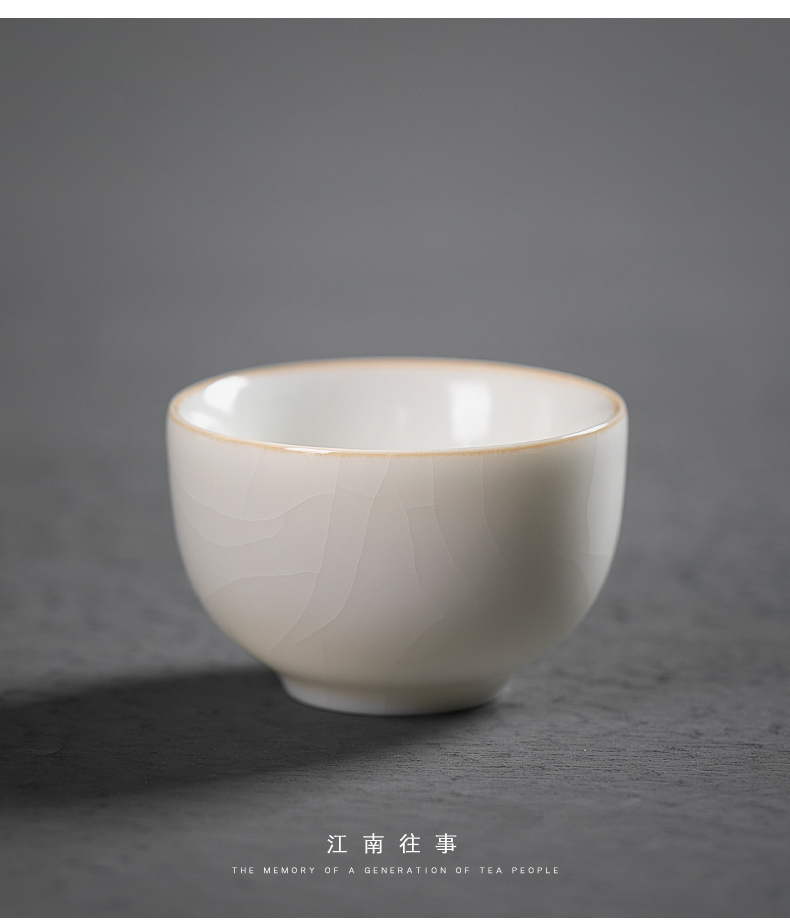 Jiangnan ceramic past your up porcelain cups suet jade a single master kung fu tea cups cup sample tea cup