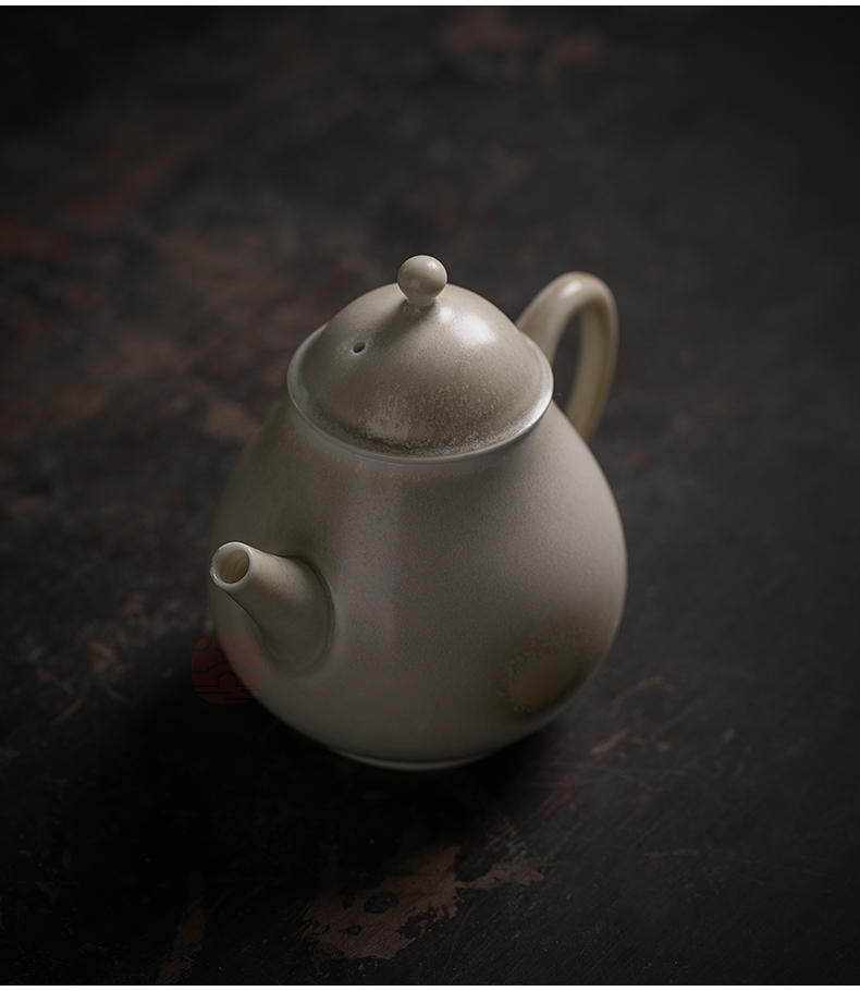 Jiangnan past plant ash little teapot ceramic household hand made firewood pear type pot of kung fu tea pot teapot