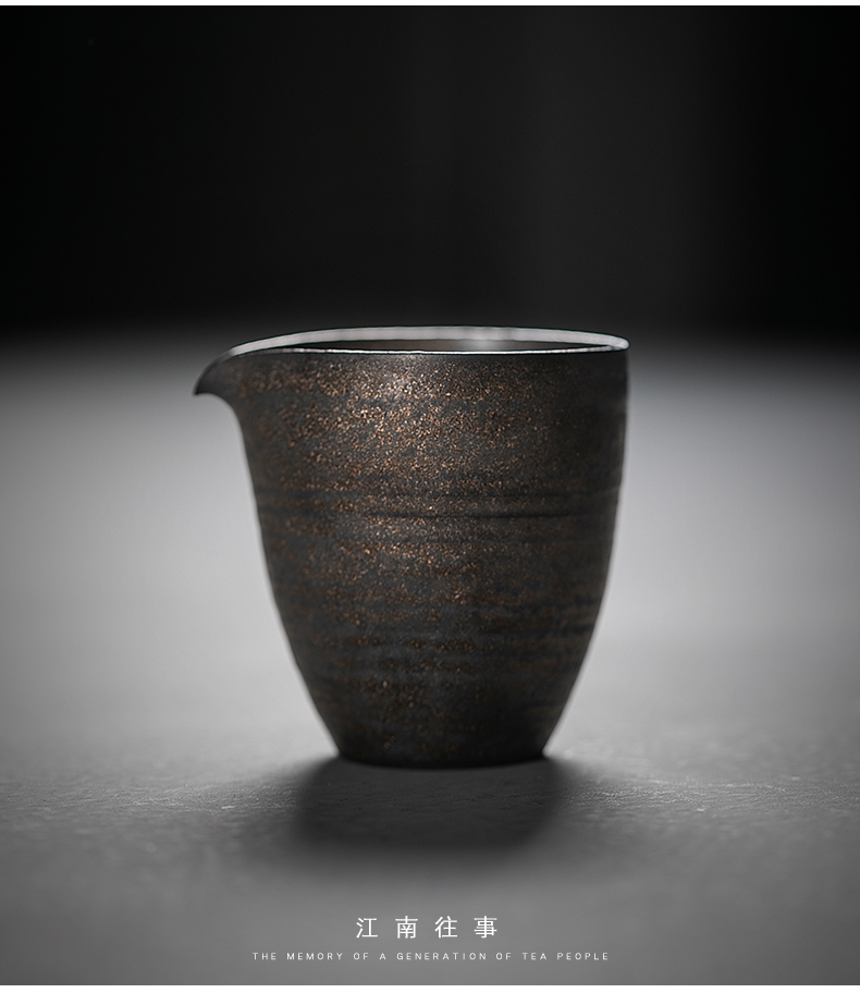 Jiangnan past Japanese coarse pottery checking retro rust glaze kung fu tea set ceramic teapot tea gift set
