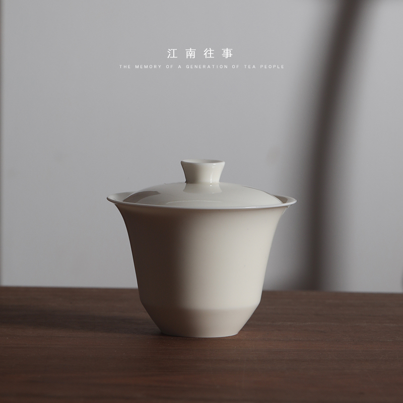 Jiangnan past yulan kung fu tureen ceramic tea set tea tea bowl three cups of a single cup tea tureen
