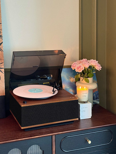 Vanishi & Fengsuo Co-Branded C5 Vinyl Record Player Retro Gramophone Hifi Audio Record Player Bluetooth Speaker