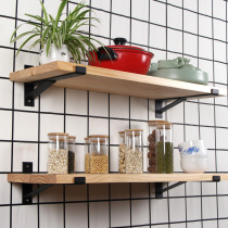 Bookshelves upper wall Shelf Bearing Gravity Strong Solid Wood Lined with Partition Suspended Shelf Hanging Wall Board Kitchen Laminate