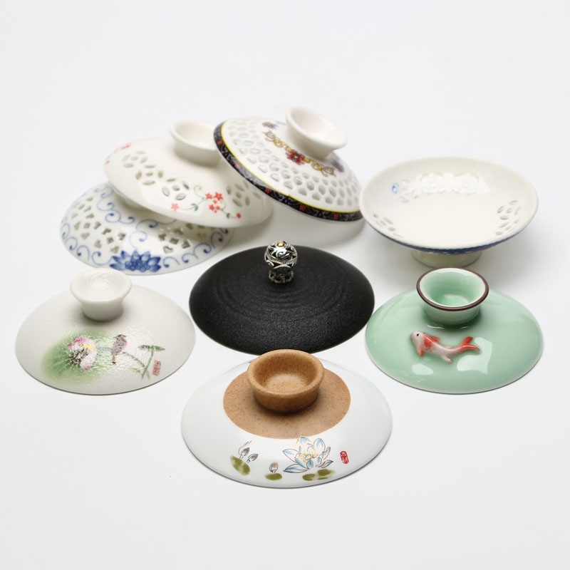 Snowflakes celadon glaze ceramic tureen lid fish tureen lid inferior smooth large tureen dustproof cover