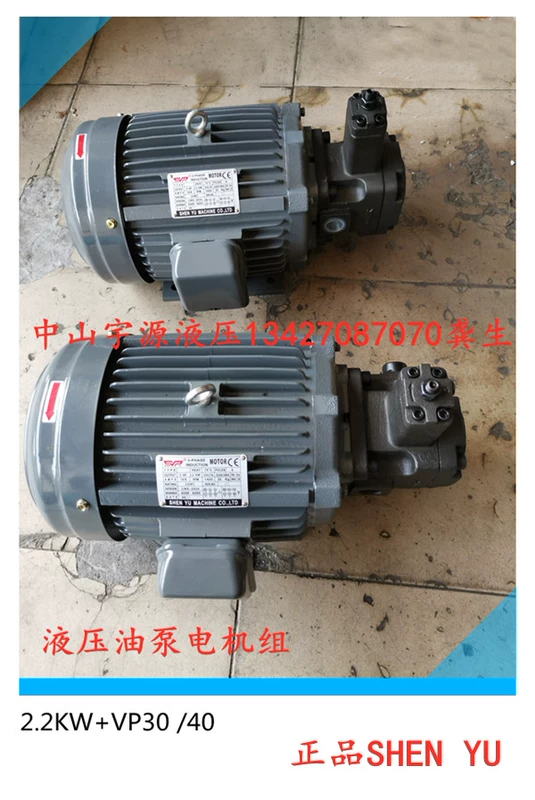 các loại bơm thủy lực Bộ mô tơ bơm dầu thủy lực 0.75KW/1.5KW/2.2KW 3.7KW VP20 15 40FA3 Đài Loan Shenyu máy bơm thủy lực loại nhỏ bơm bánh răng yuken