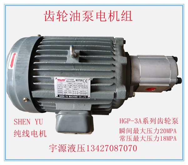 các loại bơm thủy lực Bộ mô tơ bơm dầu thủy lực 0.75KW/1.5KW/2.2KW 3.7KW VP20 15 40FA3 Đài Loan Shenyu máy bơm thủy lực loại nhỏ bơm bánh răng yuken