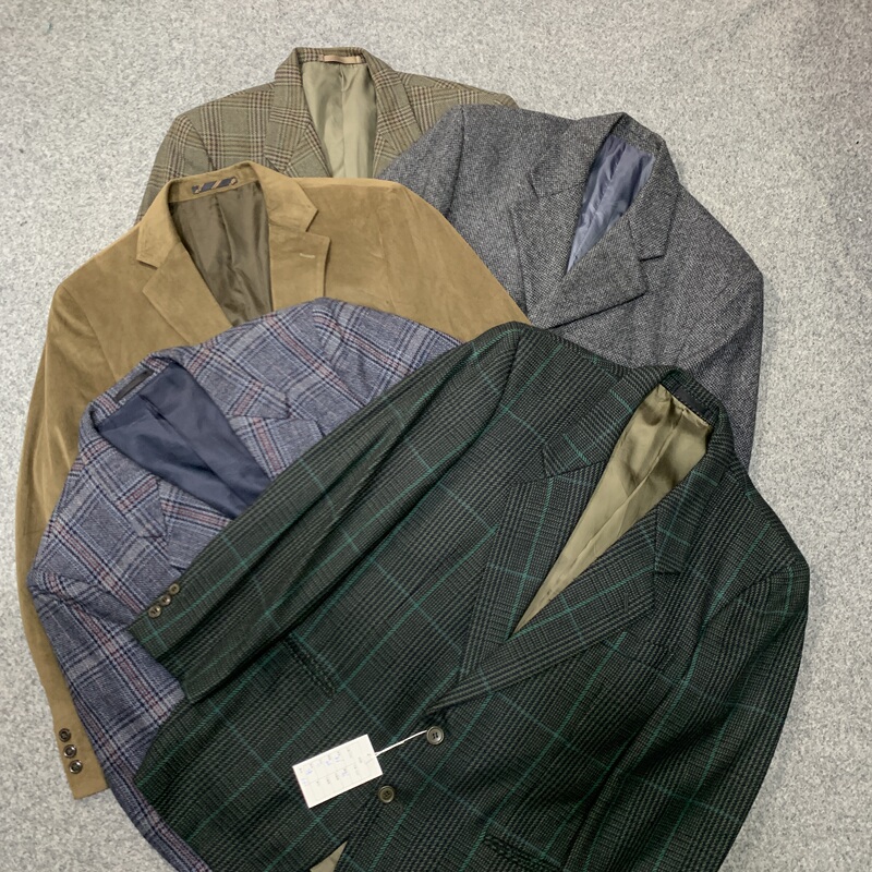 Vintage British-Style Plaid Suits for Men and Women, Wool Blazers, Retro Versatile Business Jackets C