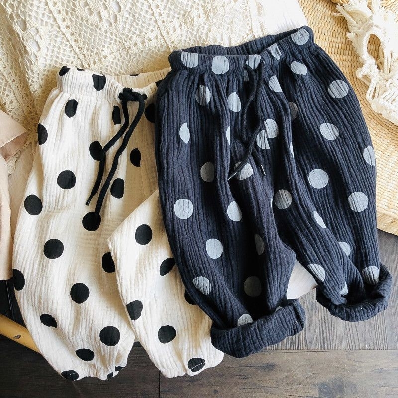 Ultra light thin and soft ~ cotton yarn anti-mosquito pants 2022 Summer Korea Children's baby Popoint loose Harlan light cage pants 9