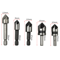 五刃倒角器木工开孔快速导向倒角刀沉头钻 木料定心锪钻套装