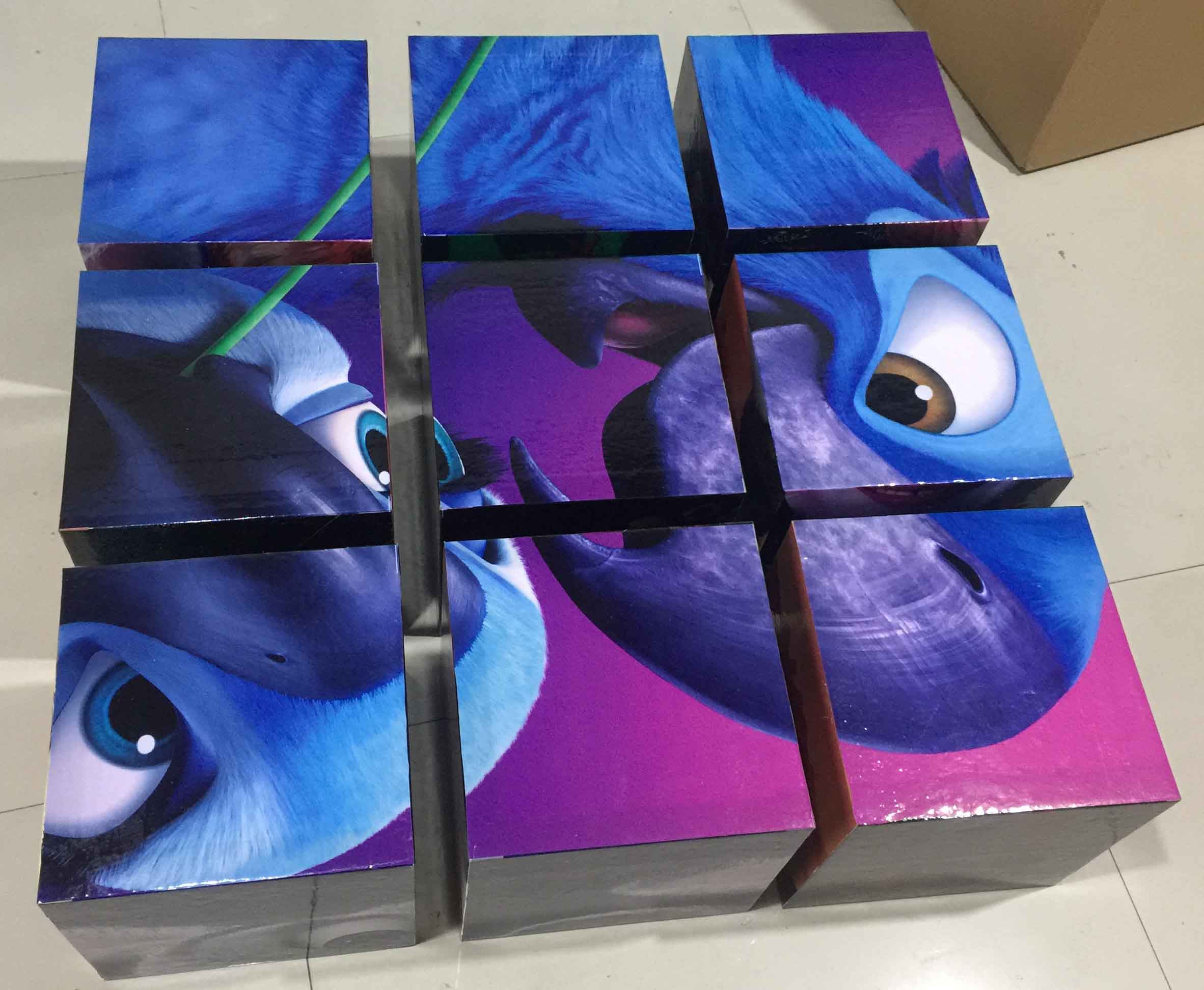 Large puzzle six-sided stereo jigsaw jigsaw jigsaw block game warm field new game props