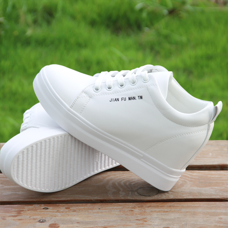 2025 Spring and Autumn New Genuine Leather Sports Travel Slimming Height-Increasing White Sneakers for Women Versatile Casual Leather Shoes for Women