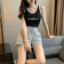 Mùa hè thể thao thư mới vest nữ mặc sexy mỏng không tay chặt chẽ đan hong đáy hương vị đầu Kông 