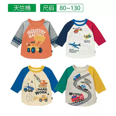 Thousands of new male baby seven-point sleeve T-shirt cotton thin children car pattern coat 80-130 yards children's clothing