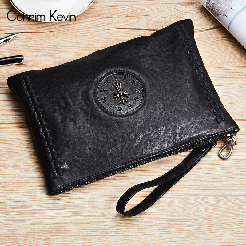 Cohnim Kevin Han handbag large-capacity pure cowskin handbag business fashion man's leather bag