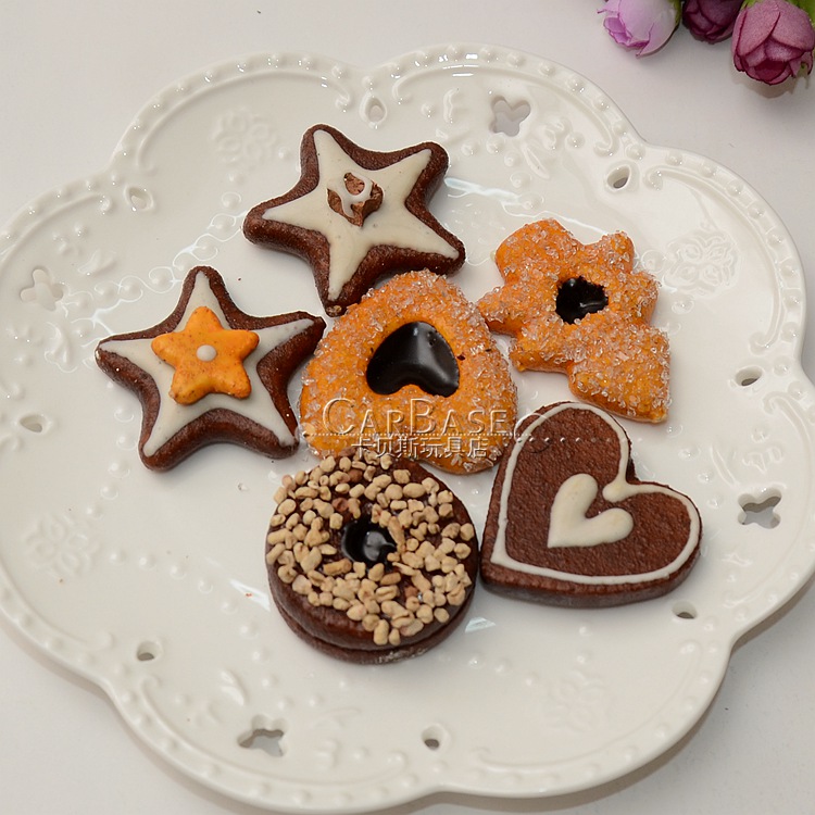 Mô phỏng thực phẩm sô cô la chip cookie mô hình đạo cụ trẻ em chơi nhà đồ chơi đồ chơi con nít