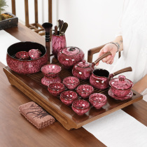 Jiyu Jianzhan kiln kung fu tea set Tianmu glaze ceramic side teapot tea cup household set simple