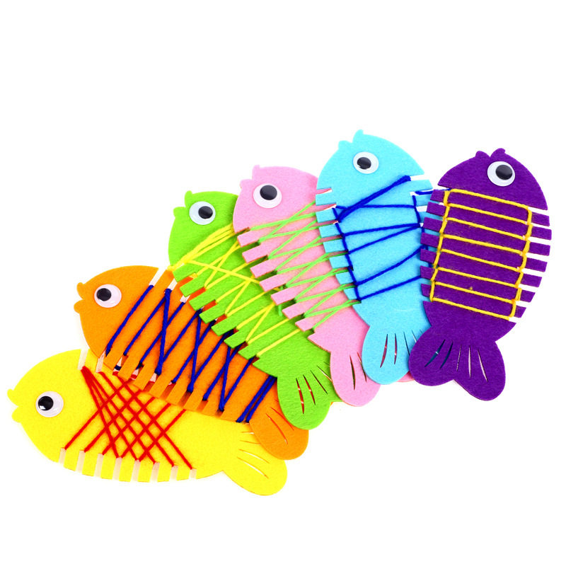 Kindergarten Play Teaching Aids Tangle Winding Fish Threading Fish Active Area Game Winding Material Handmade Puzzle Toys