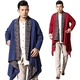 Bộ đồ Trung Quốc Tang Hanfu Kiểu Trung Quốc cotton nam và áo khoác dài tay mùa thu quốc phục thanh niên