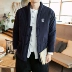Bộ đồ Trung Quốc Tang Hanfu Quần áo nam phong cách Trung Quốc lay cotton và áo khoác cotton áo khoác mùa thu đông quốc gia đồ bộ đẹp Trang phục dân tộc