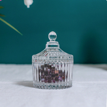 New creative mini yurt candy dish crystal glass storage jar decorative hand-decorated storage box